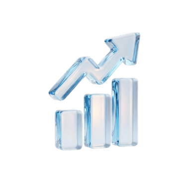 개선을 상징하는 3D 상승 차트 아이콘