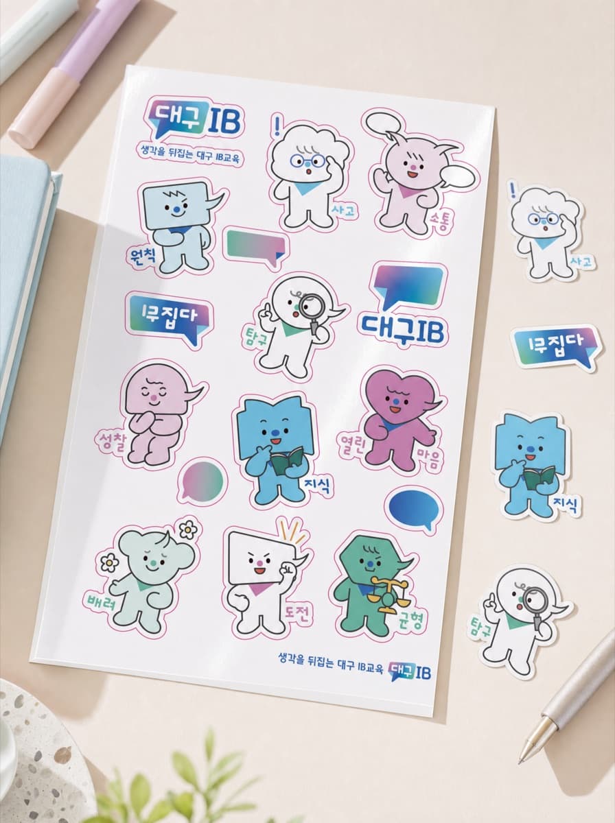대구IB 캐릭터 스티커 시트