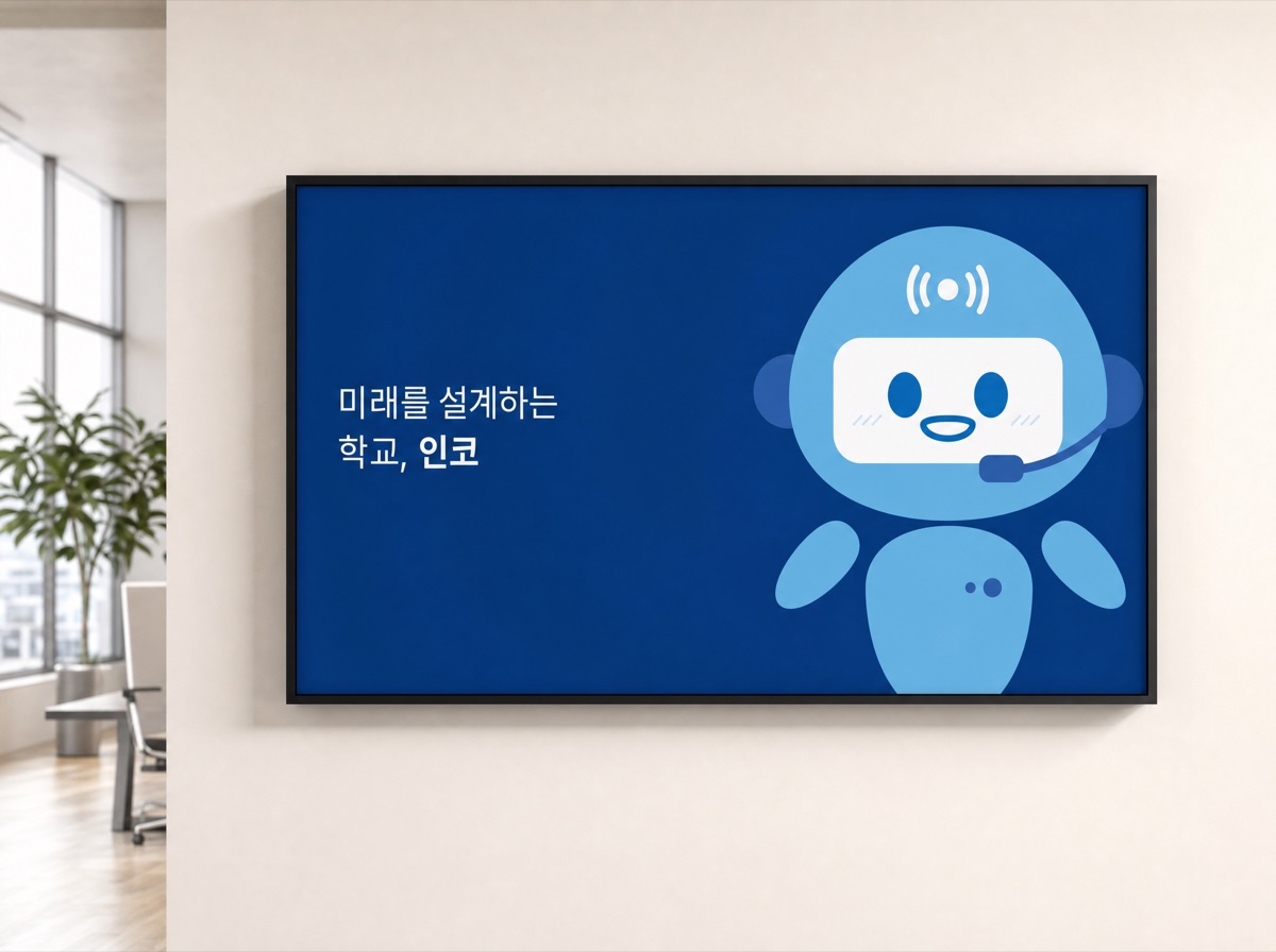 경북소프트웨어마이스터고 슬로건 포스터 — 미래를 설계하는 학교, 인코