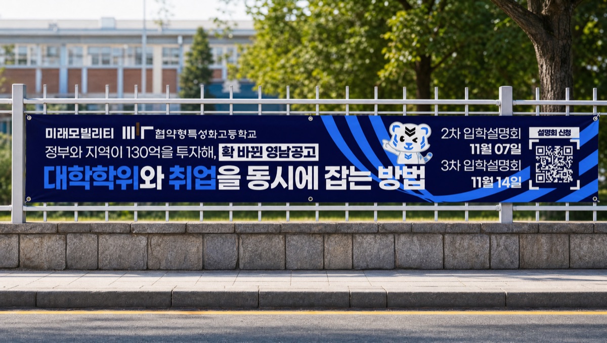 영남공고 입학설명회 현수막